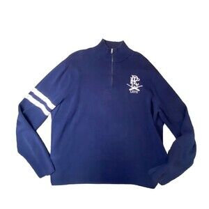 Ralph Lauren Crest Cricket LXVII Quarter-zip Preppy Rare Piece Navy Size XL Polo